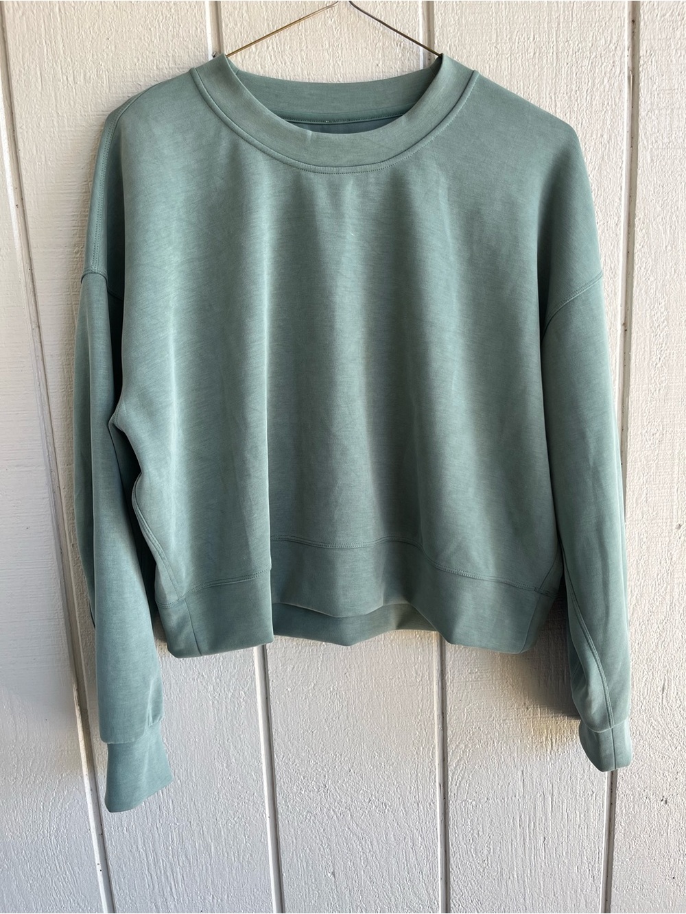 Lululemon Softstreme Perfectly Oversized Cropped Crew Crater Blue Size 10
